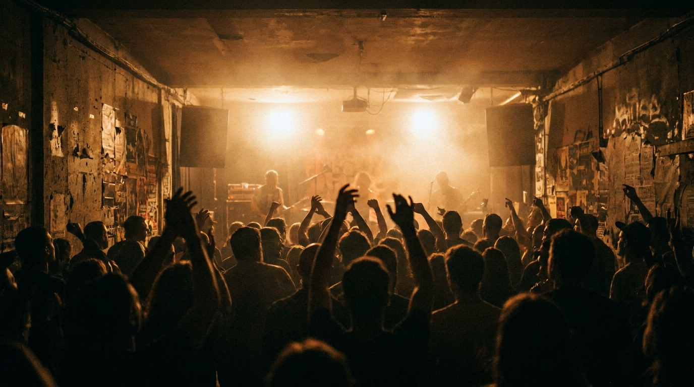 Full room, hands up